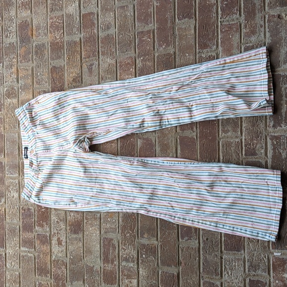 Flamingo Jeans Flamingo Candy Striped Pastel Retro Wide Leg Jeans